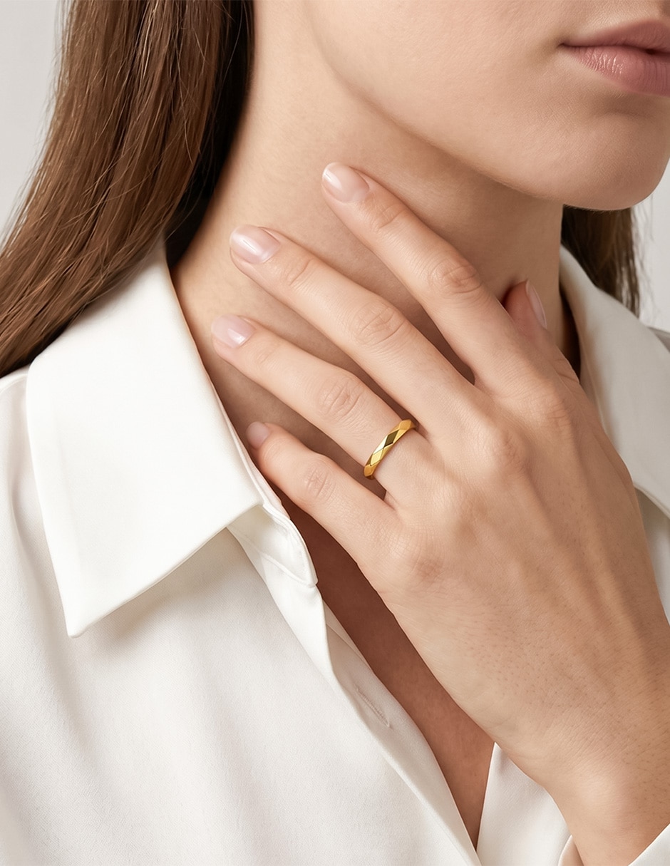 Anillo Abba Joyas 14k de oro brillante